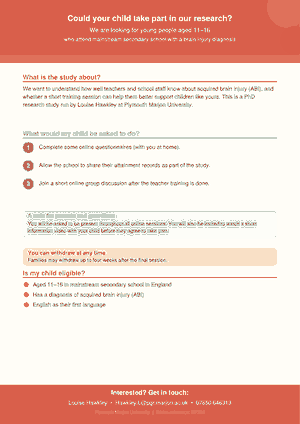 Study poster for families