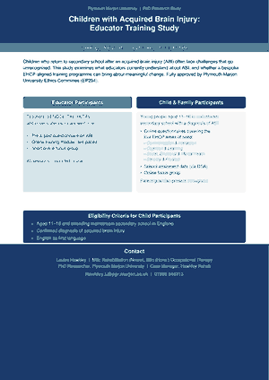 Study poster for schools and professionals
